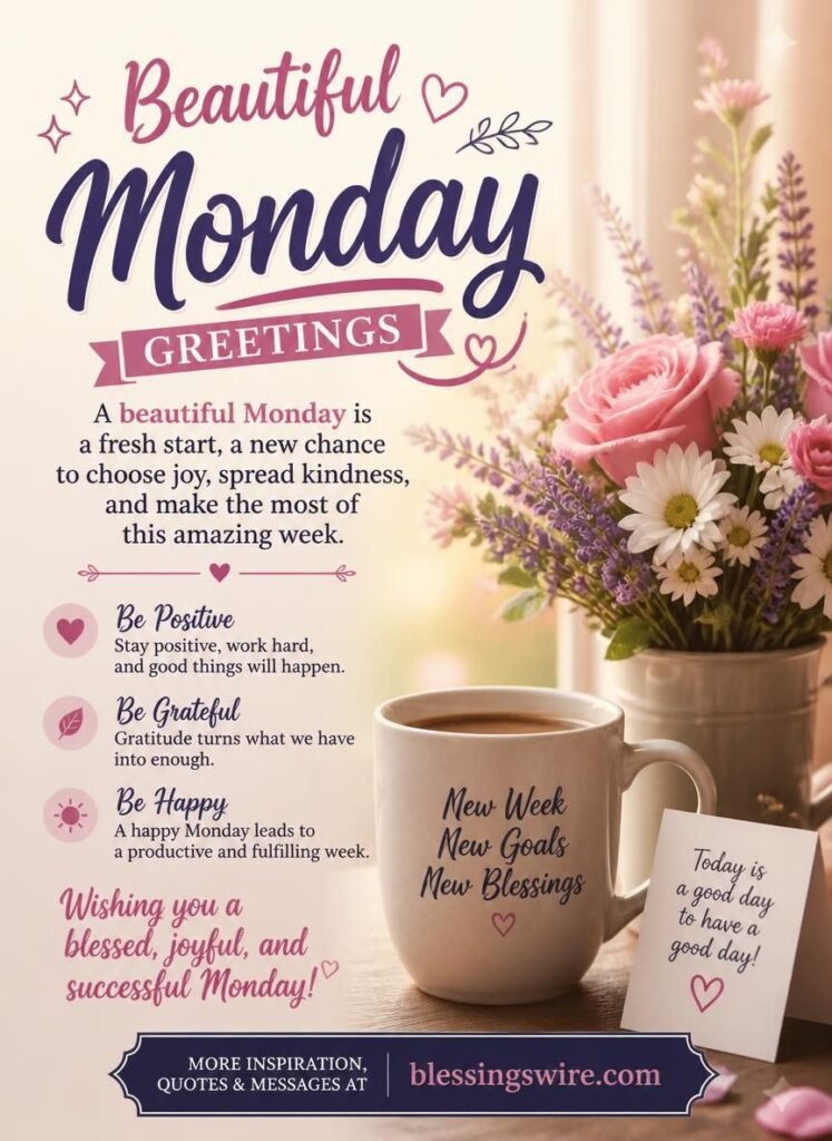 Beautiful Monday Greetings, Quotes, and Messages