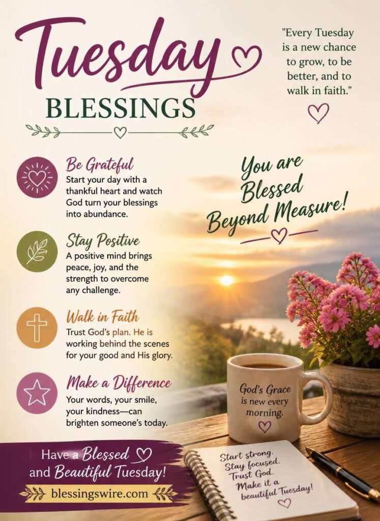 Inspirational and Motivational Tuesday Blessings