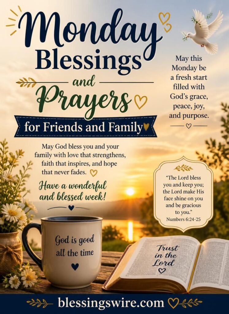 Monday Blessings and Prayers for Friends and Family