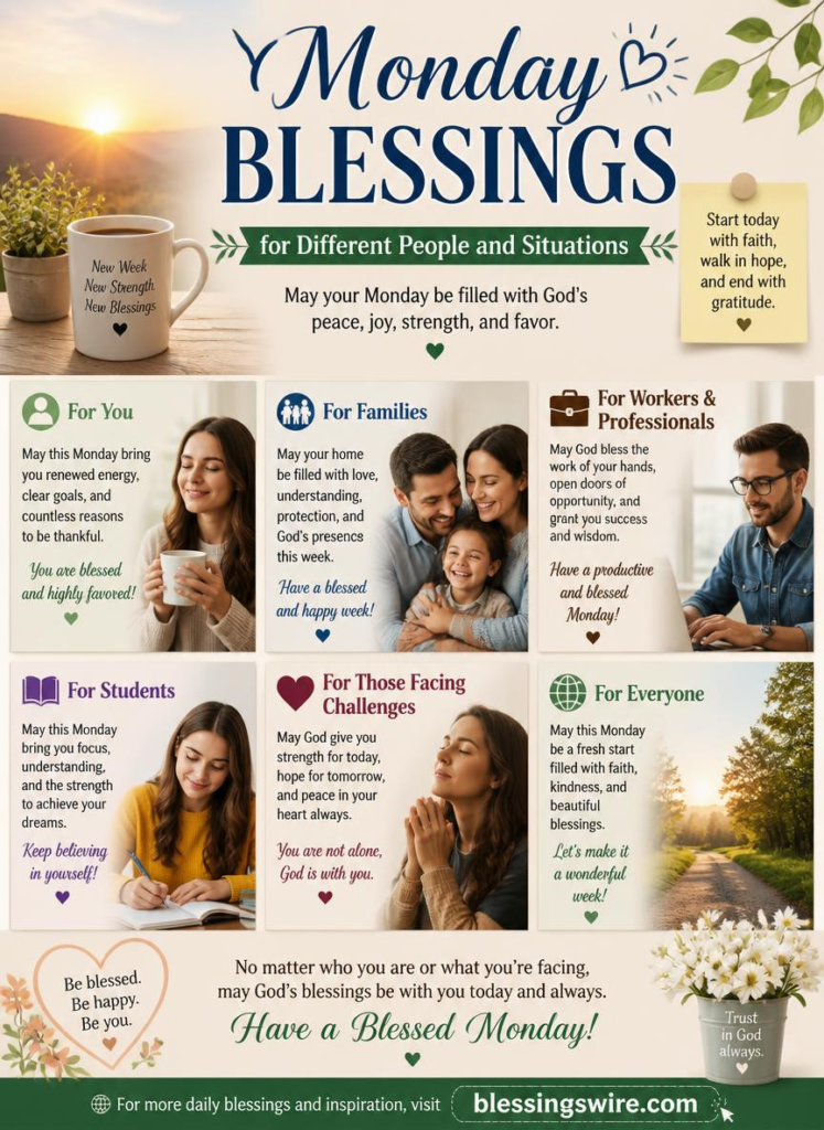 Monday Blessings for Different People and Situations