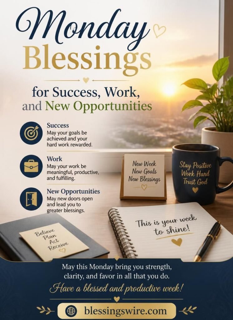 Monday Blessings for Success, Work, and New Opportunities