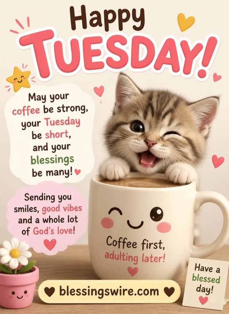 Short, Funny & Cute Tuesday Blessings to Share