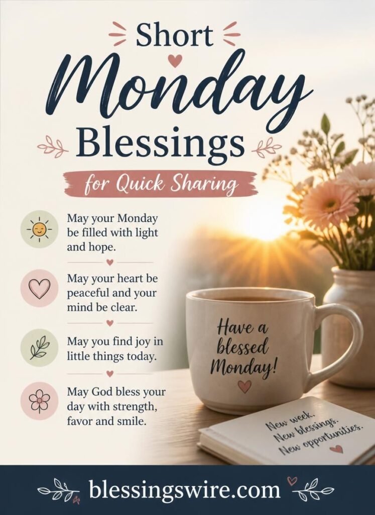 Short Monday Blessings for Quick Sharing