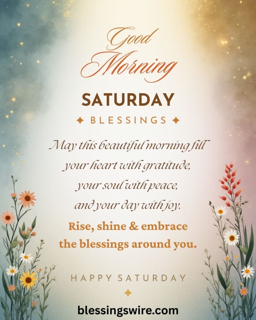 Morning Saturday Blessings