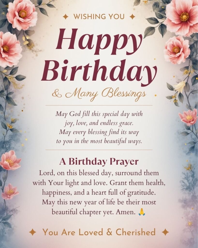 Heartfelt Happy Birthday Blessings and Prayers