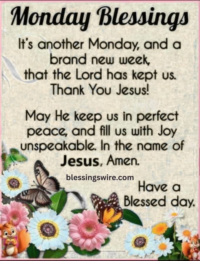 Monday Blessings and Prayers Images