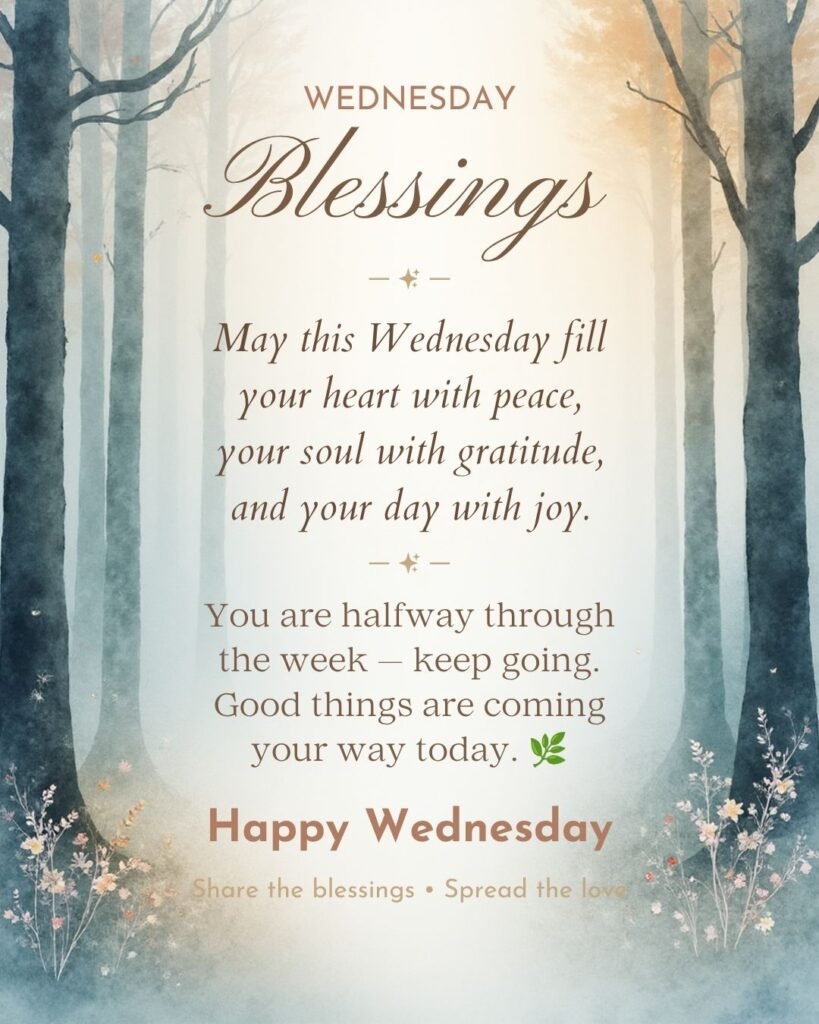 Short and Simple Wednesday Blessings Images for WhatsApp Status