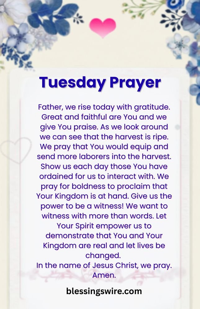 Tuesday Prayers