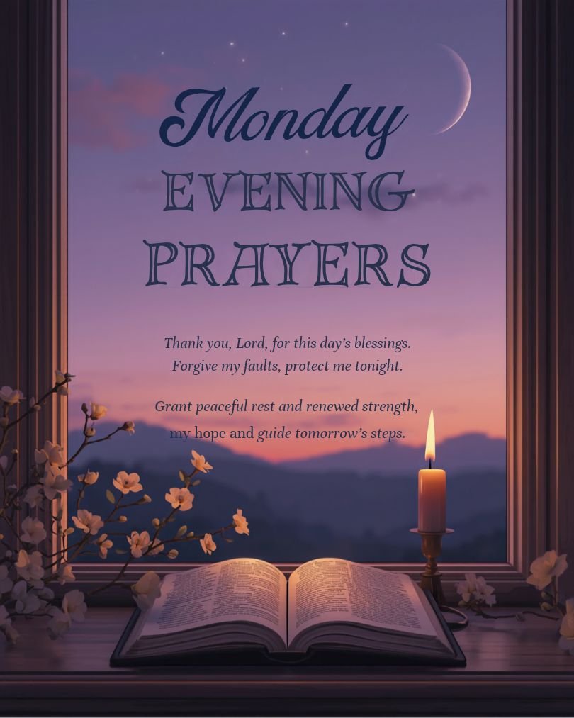 Monday Evening Prayers to End Your Day in Peace