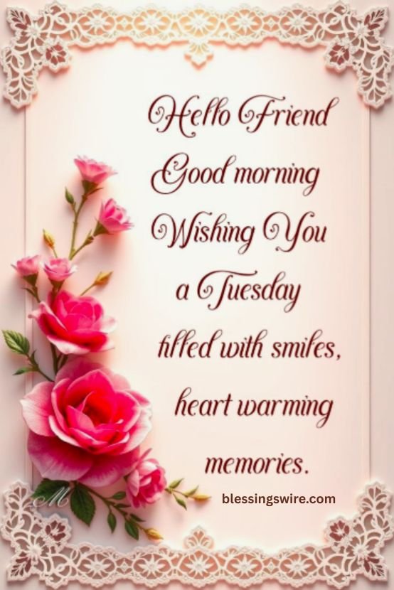 Tuesday Wishes & Greetings for Family and Friends